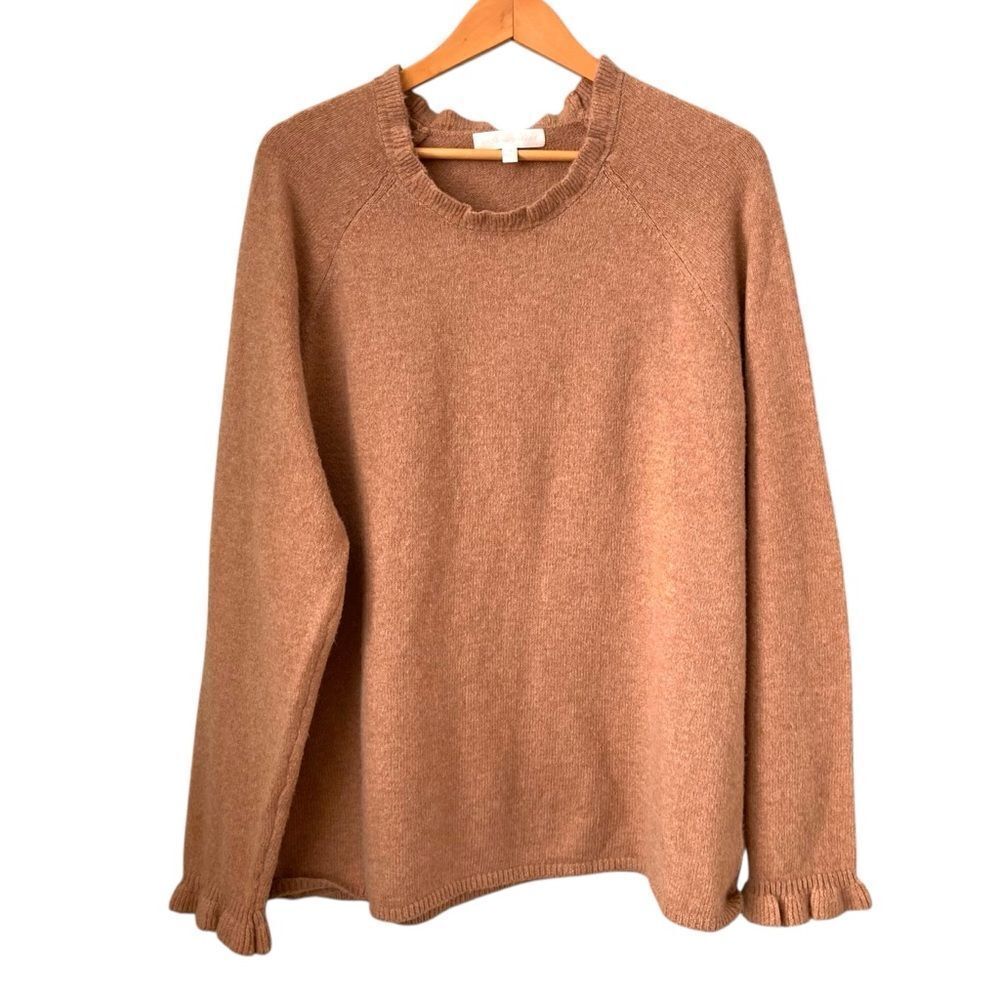 Adyson Parker Lettuce Turtleneck and Long Sleeve Brown Sweater in Size 3X